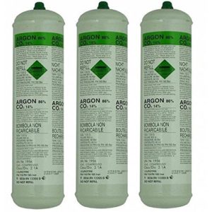 3 X Argon CO2 Disposable Welder Gas Bottle 60 L Litre For Gas Gasless Mig