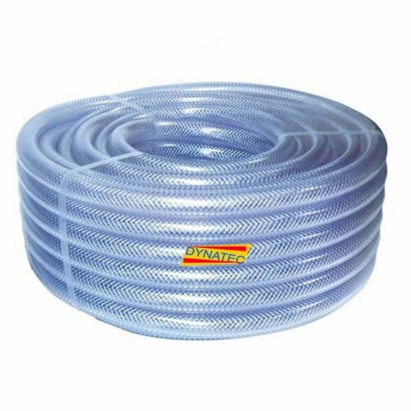 1/4" Dump-hose Powerflush 6mm Powerflushing Clear Braided Water Compressor Air, Clear Braided Hose PVC 6mm (1/4") 30 Metre Coil Water, Air Compressor, Chemical, Sewage, PumpManufactured from a top quality crystal clear “virgin” PVC compound. This hose is ideal for factory airlines, fluid systems and many industrial applications. Reinforced with a tensile quality polyester yarn, this hose offers high working pressures and extreme flexibility, Applications:, , Water supply and draining, Transfer of various fluids and powder, Supplying water, gas, oil etc in agriculture and industry, Characteristics, Excellent abrasion resistance, Flexibility good, High resistance to alkalis/acids, Silicone free, Cadmium free, Low toxicity, Transparency excellent, Manufactured to comply with BS6066 & ISO5774, Durable, anti-cold proof, non-inflated, High flexibility, lightweight and easy to handle, No fissure phenomenon by UV rays and direct rays of the sun, Little expansion or contraction, Pressure rated to 9 bar, Temperature range: -20Â°c to +65Â°c,