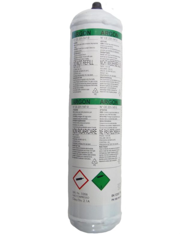 Argon Pure Disposable Welding Mig Gas Bottle Welders 1369 60 L Litre WG/1369